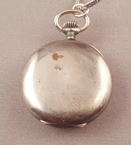 Vtg Lady Racine Pocket Pendant Watch w Sterling Chain RUNS
