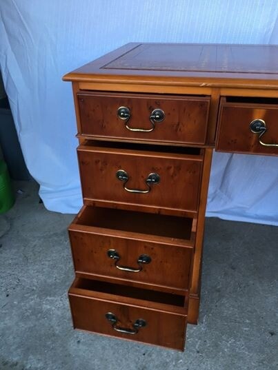 Vintage Cherry Oak Leather Desk In Crail Fife Gumtree