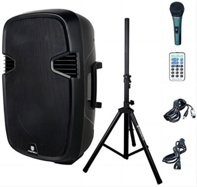PRORECK PR-C15 Portable Powered Dj/PA Speaker 15-inch 600 Watt with Bluetooth/SD
