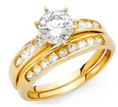 14k gold 2024 engagement ring set