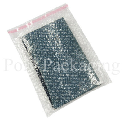 50 x BUBBLE WRAP POUCHES 130x185mm+30mm Lip(5x7.25")BP2 Clear Self Seal Bags