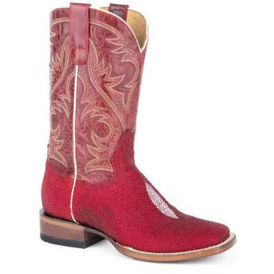 Pre-owned Roper Ladies All In Single Stone Stingray Boots Handcrafted Red-09-021-6500-8200