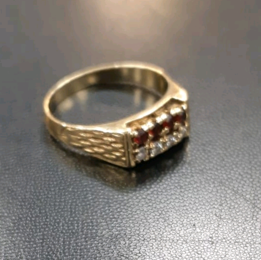 Gents 9ct Gold Diamond & Ruby Ring | in Lowton, Cheshire | Gumtree
