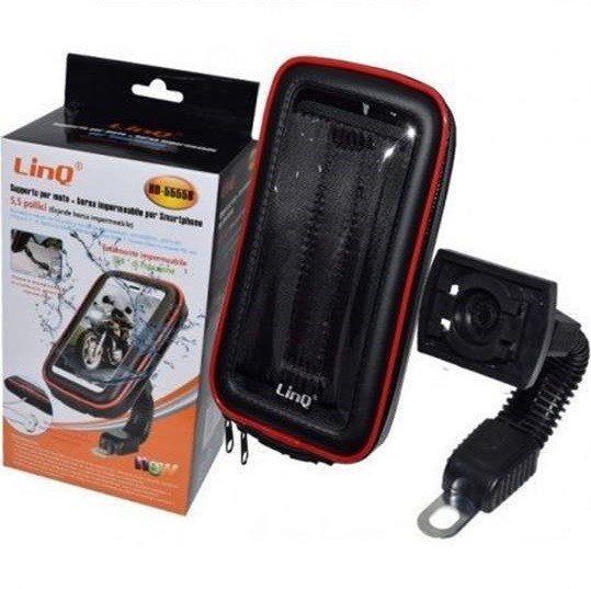 Supporto Staffa Smartphone Fino a 5,5" Per Moto Impermeabile Linq Hd-5555b