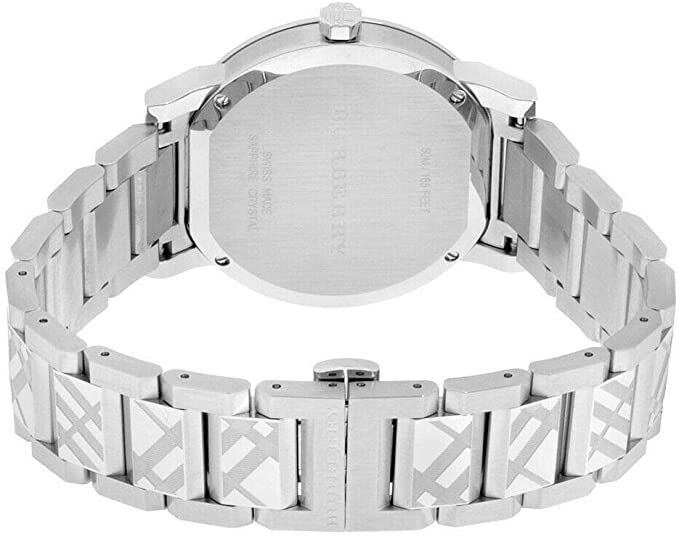 Pre-owned Burberry The Ctiy Bu9037 Swiss Made Unisex Watch Silver Tone 38mm Case
