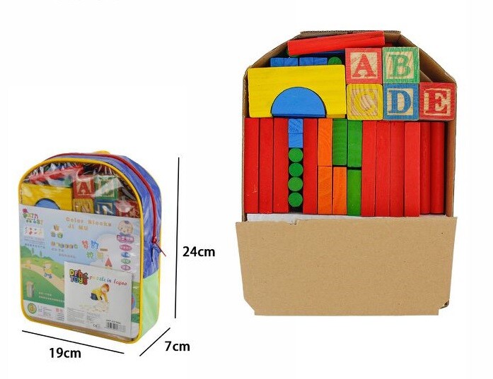 Valigetta Box Formine Cubi Lettere In Legno Colorato Gioco Educativo Bambini dfh