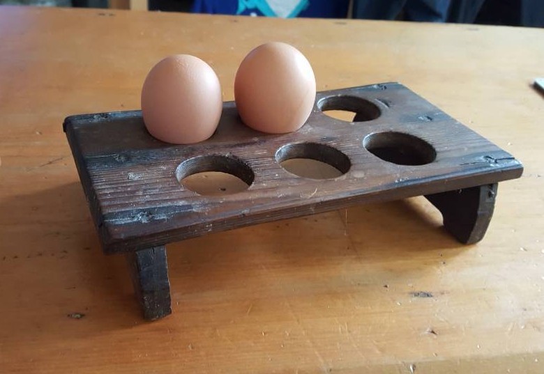 Vintage Antique Wooden Farmhouse Egg Holder Rack in Aviemore