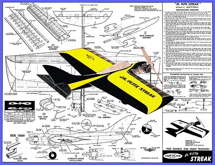 TOP FLITE flite streak スタント機 航空機 飛行機 ARF Flite Streak C/L .25 ARF 41.5, TOPA1000