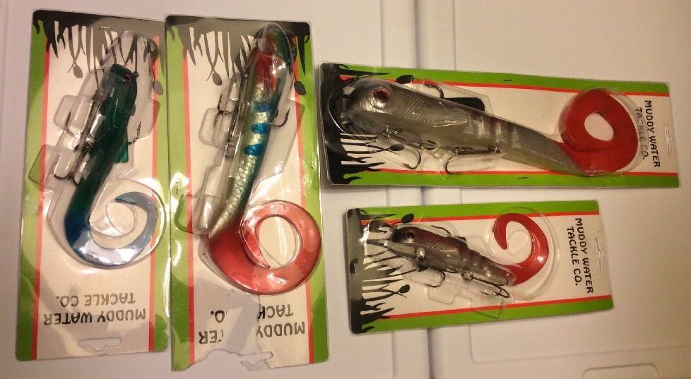 Lot of 4 Curly Tail Musky Muskie Soft Plastic Lure Fishing Fish Bait ASSORTMENT