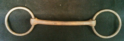 Antique Vintage Primitive Barn Western Horse Bite