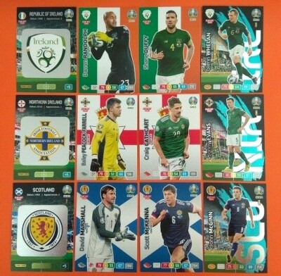 Panini Euro 2020 set 54 cards Ireland, North Ireland, Scotland UK edition