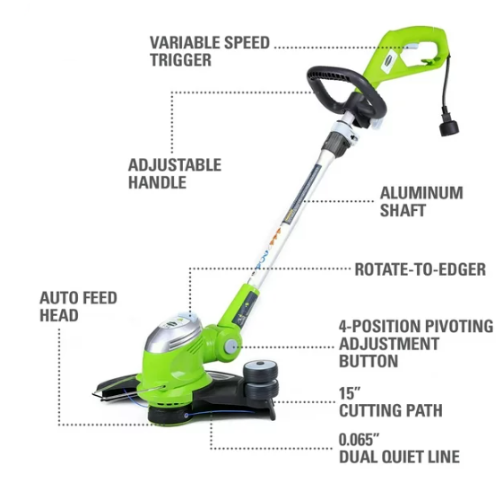 ELECTRIC WEED WACKER 5.5 Amp 15 in Corded String Trimmer