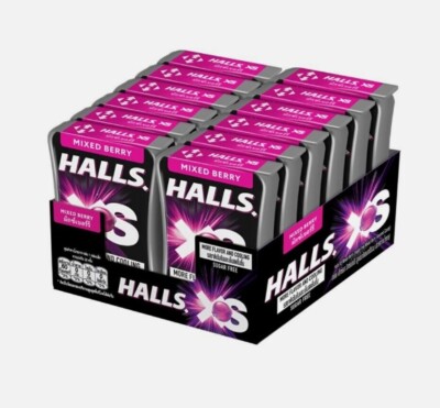 12X Halls XS Mentholyptus Cola Watermelon Lime Blueberry Cola Sugar Free Cooling