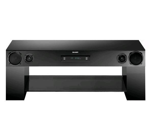 Rare sharp TV stand, home cinema system built in surround sound