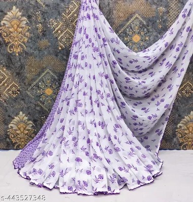 Indian Georgette saree With Running Blouse Piece Party Wedding Wear For Women