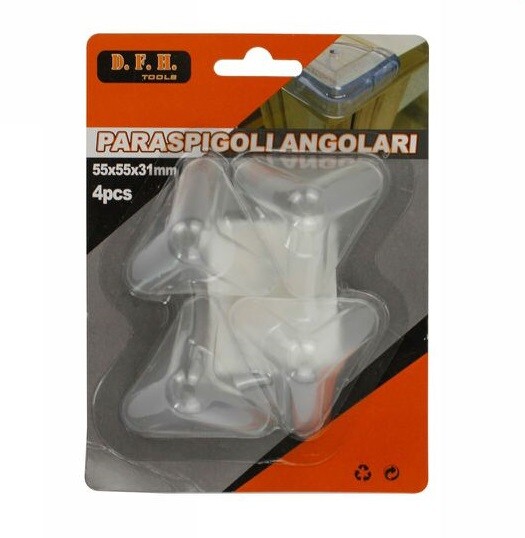 Set 4 Paraspigoli Angolari Gommini Sicurezza Spigoli Bambini 55x55x31mm dfh