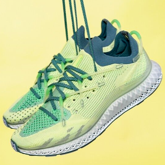 ADIDAS ORIGINALS ADIDAS 4D FUSIO MEN'S US 12 FROZEN YELLOW GREEN WHITE LEMON LIME RETRO 3D PRINT