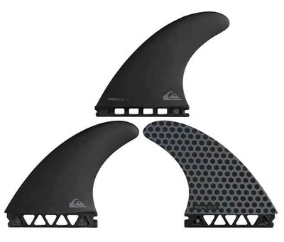 Quiksilver Highlite Future Surfboard Fin Set - Black / Grey - Medium - New