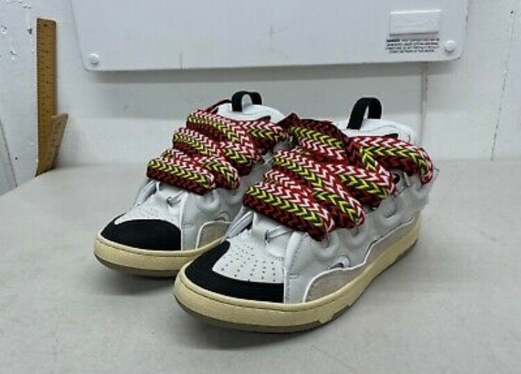 Lanvin Leather Curb Sneakers - White - Euro Size 40 | eBay