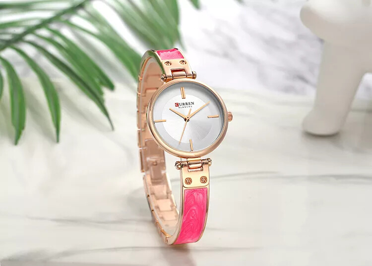 Orologio Da Polso Curren 9058 Donna Analogico Quarzo Moderno Fashion Rosa lac