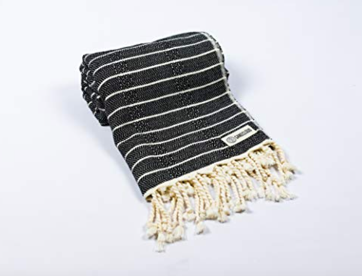 NWOT Sand Cloud 100% Turkish Cotton Black/White Patterned Beach Blanket/Towel