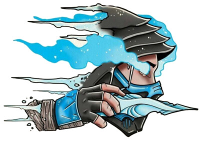 Mortal Kombat Sub-Zero Attack 3''- 5'' Vinyl Decal Stickers