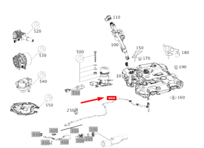 MERCEDES-BENZ S W222 Adblue Tank Additive Line A2224708001 NEW  