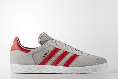 Sneakers BB5257 Zapatillas Adidas Original Gazelle Gris y Rojo