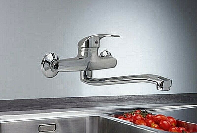 Rubinetto Miscelatore A Parete Per Bagno - Monocomando Con Canna Lunga 25 Cm, Ideale Per Lavandino E Vasca - Foto 8