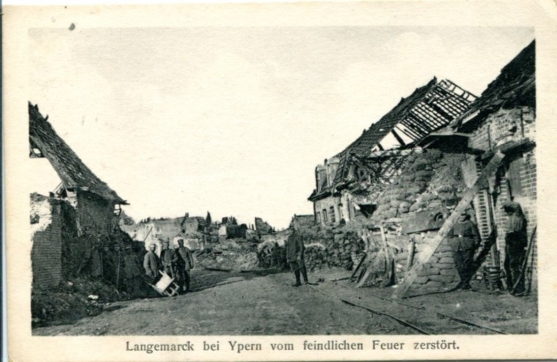Ancienes Ak ,Langemarck Par Ypern De' Ennemi Feu DÃ©Truit