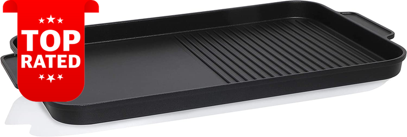 Giant Grill Plate 44x27cm Heavy Duty Non-Stick Cast Aluminum Induction Ready