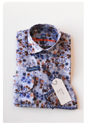 Luchiano Visconti Blue with and Blue and Orange Flowers, S