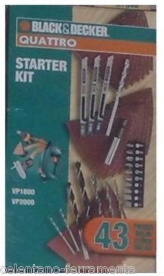 kit starter 43 pezzi B&D set accessori lame seghetto punte e inserti trapano