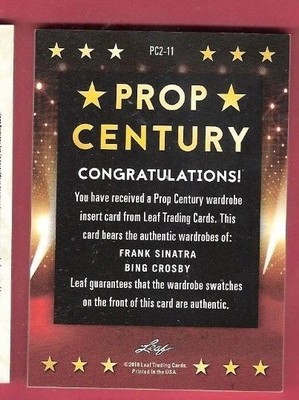 FRANK SINATRA & DEAN MARTIN WORN WARDROBE SWATCH RELICS CARD #13/15 LEAF CENTURY