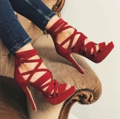 Women Stiletto Heel Platform Strappy High Heels Casual Summer Sexy Party Sandals