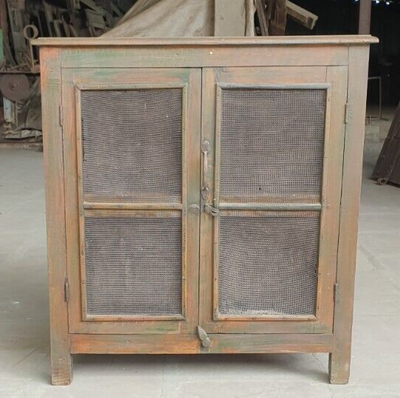 Indian Antique design Wood Handmade Almirah Wooden Carved Bed side Storage