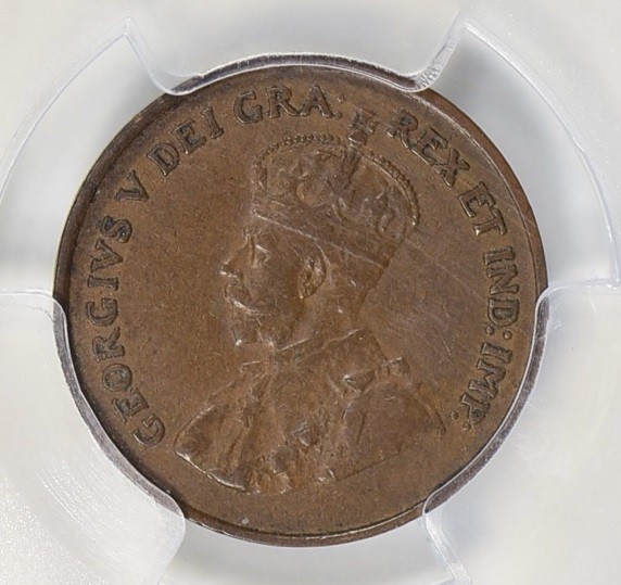 Canada 1925 Small Cent PCGS AU-50