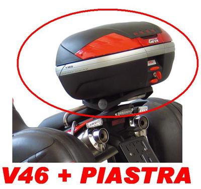 PORTAVALIGIA SR79 + BAULE V46N NERO APRILIA PEGASO 650 STRADA TRAIL 2005 2011