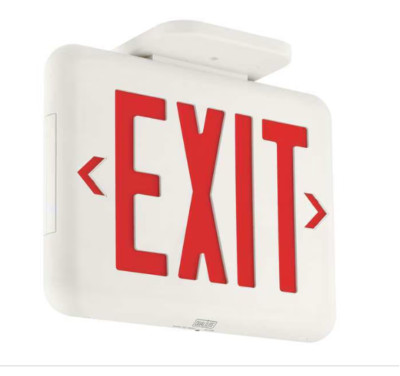 New Hubbell  EVEURWEI Emergency Exit Sign w/Backup Battery and Self Diagnostics