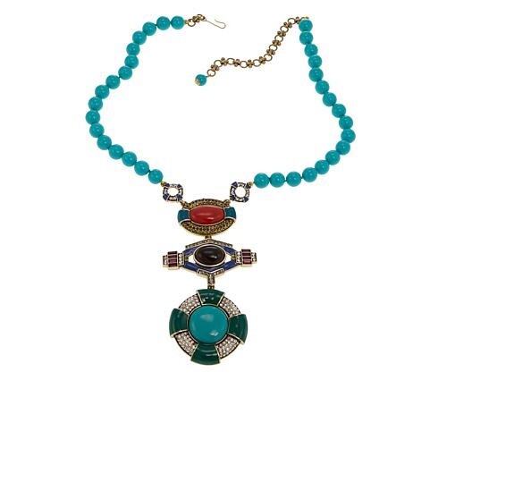 Pre-owned Heidi Daus "cool Classic" Beaded Crystal Drop Necklace $270 In Multicolor