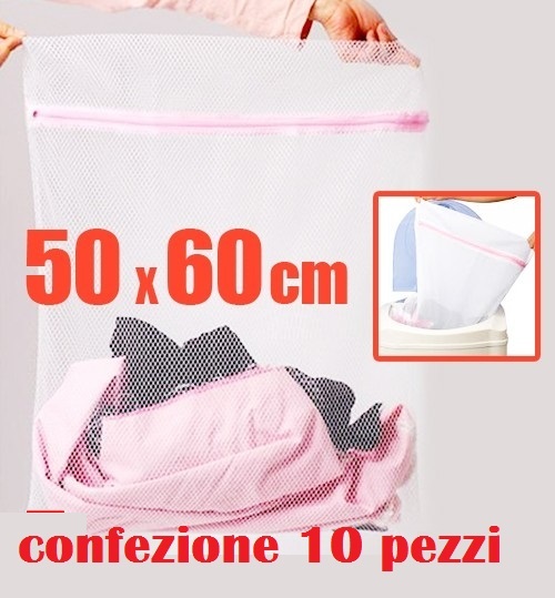 Set 10 Pezzi Washing Bag Borsa Lavaggio Sicuro Lavatrice Calzini 50x60cm hmj