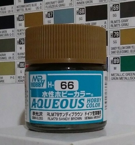 Gunze Aqueous Hobby Color H-66, Semi-Gloss Sandy Brown, RLM79.