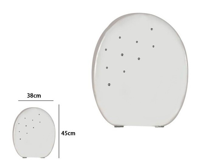 CopriWater Copri Water Sedile WC Bagno Universale Mdf Bianco Strass dfh