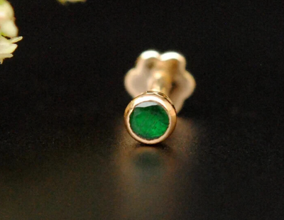 Natural cheap emerald studs