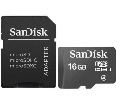 SanDisk 16GB 32GB microSDHC Class 4 microSD micro SD SDHC C4 Card Bulk w/Adapter
