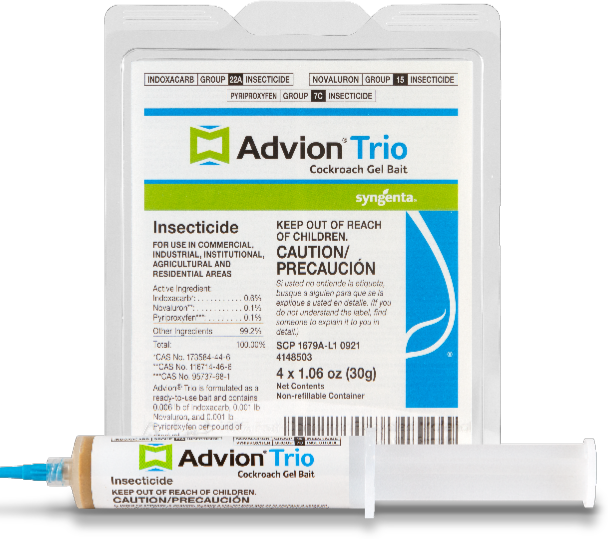 GENUINE Advion TRIO Roach Killer | 4 PACK | Cockroach Gel Bait w/ Plunger, +Tips