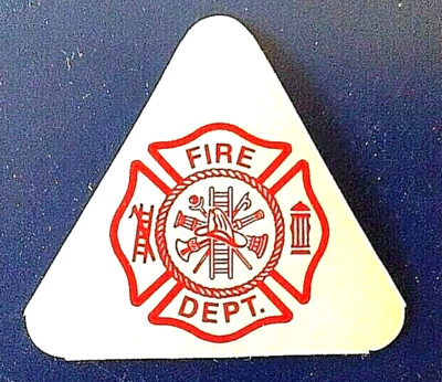 FIRE DEPARTMENT MALTESE CROSS Highly Reflective Fire Helmet Decal - 2'' Triangle