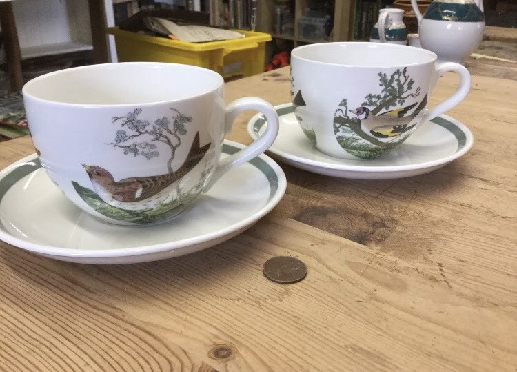Portmeirion Pottery Birds Of Britain Large Tea Cups 1978 in Falkirk