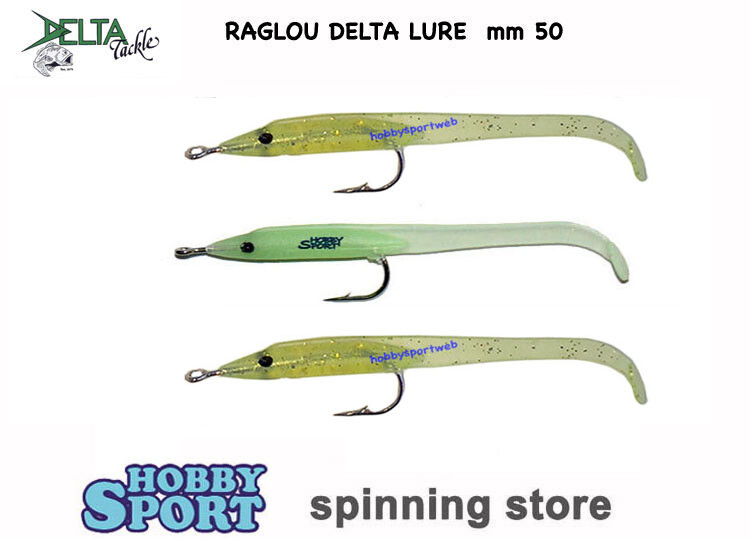 RAGLOU DELTA LURES mm 50 MIX COLORS YELLOW GLITTER + FLUO CONF 3 pz PESCA  MARE