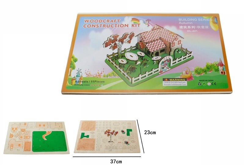 Puzzle 3D Casa Campagna Modellino Modellismo Collezione Gioco Bambini dfh